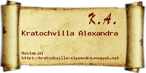 Kratochvilla Alexandra névjegykártya